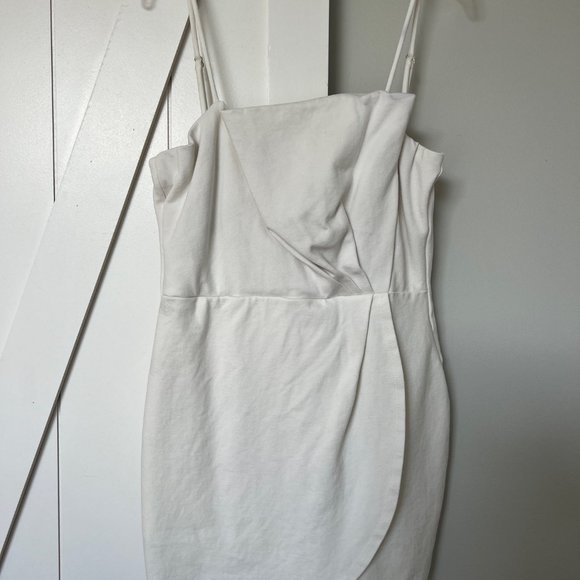 Drinks On Me White Sleeveless Pleated Bodycon Dress - Picture 3 of 5